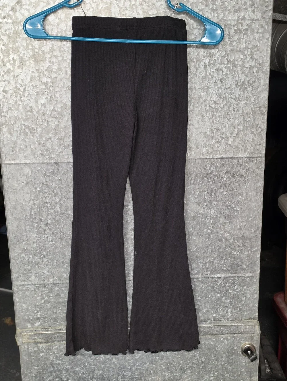 Old Navy Black Ribbed Knit Flare Leg Pants Girls Medium 8